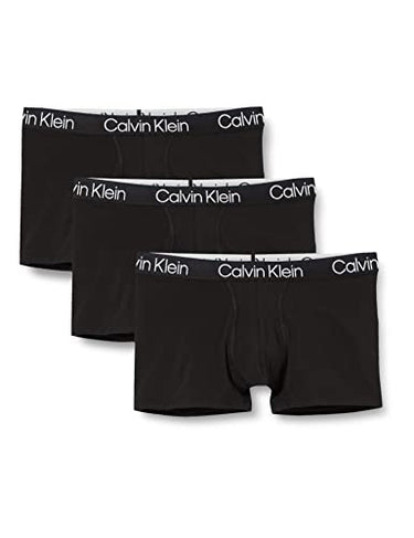 Calvin Klein Herren 3er Pack Boxershorts Trunks Baumwolle mit Stretch, Schwarz (B- Eclypts, Grey Ridge, Dubarry Wbs), im Sale